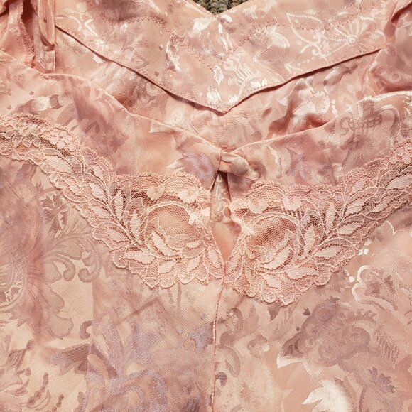 Vintage Victoria Secret Nightgown Beaded Gold Label Large Pink - Picture 10 of 14